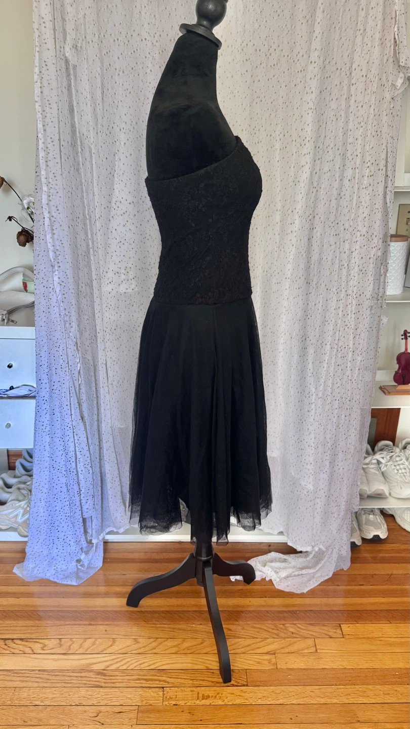 Alexia Admor Black Lace Tulle Strapless Dress Size XS - photo 3