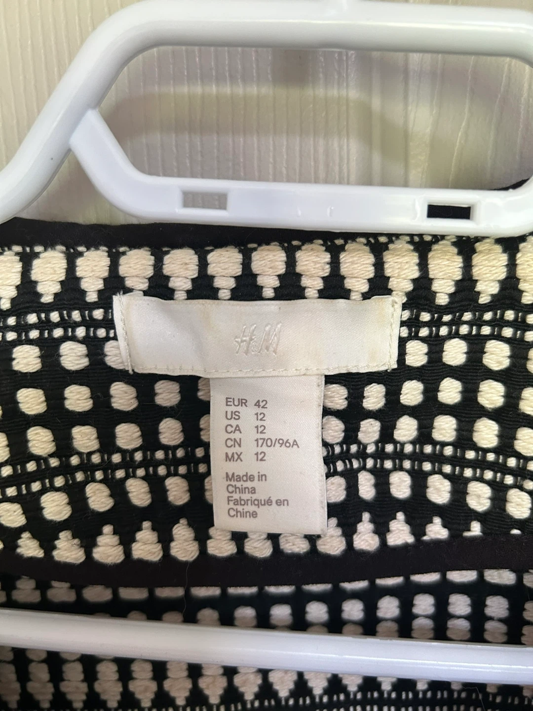 H&M Black & White Geometric Jacket Size 12 - photo 3