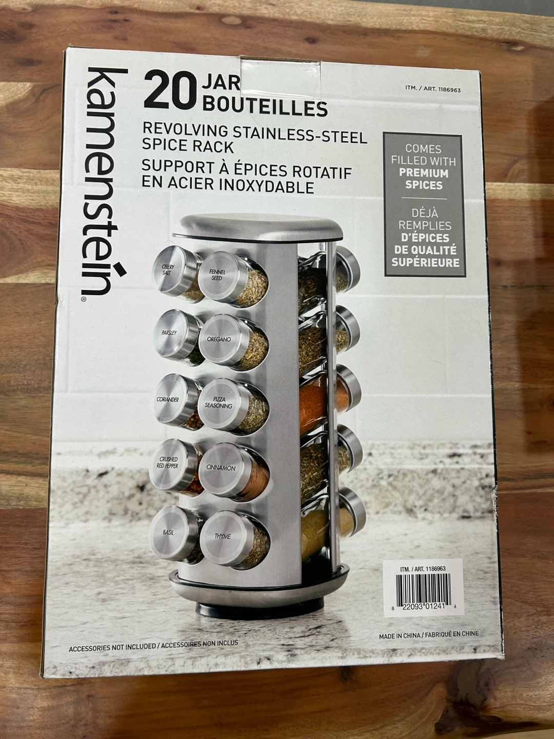 Kamenstein 20 Jar Revolving Stainless-Steel Spice Rack