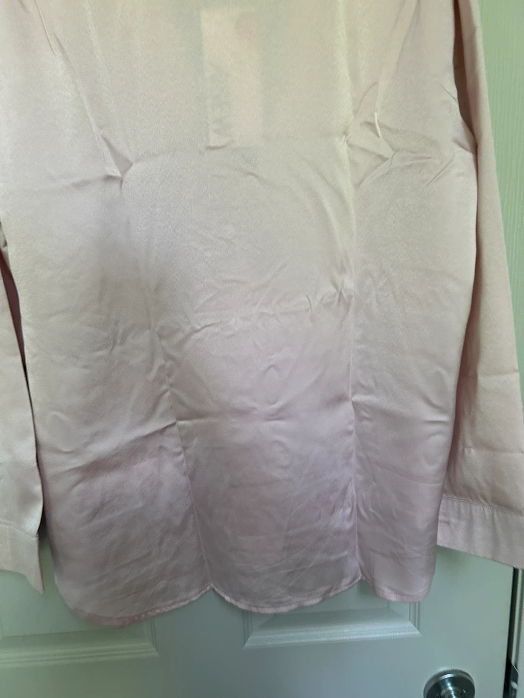 AISEW Women's Satin Button-Up Blouse - Pink, Size L - photo 3