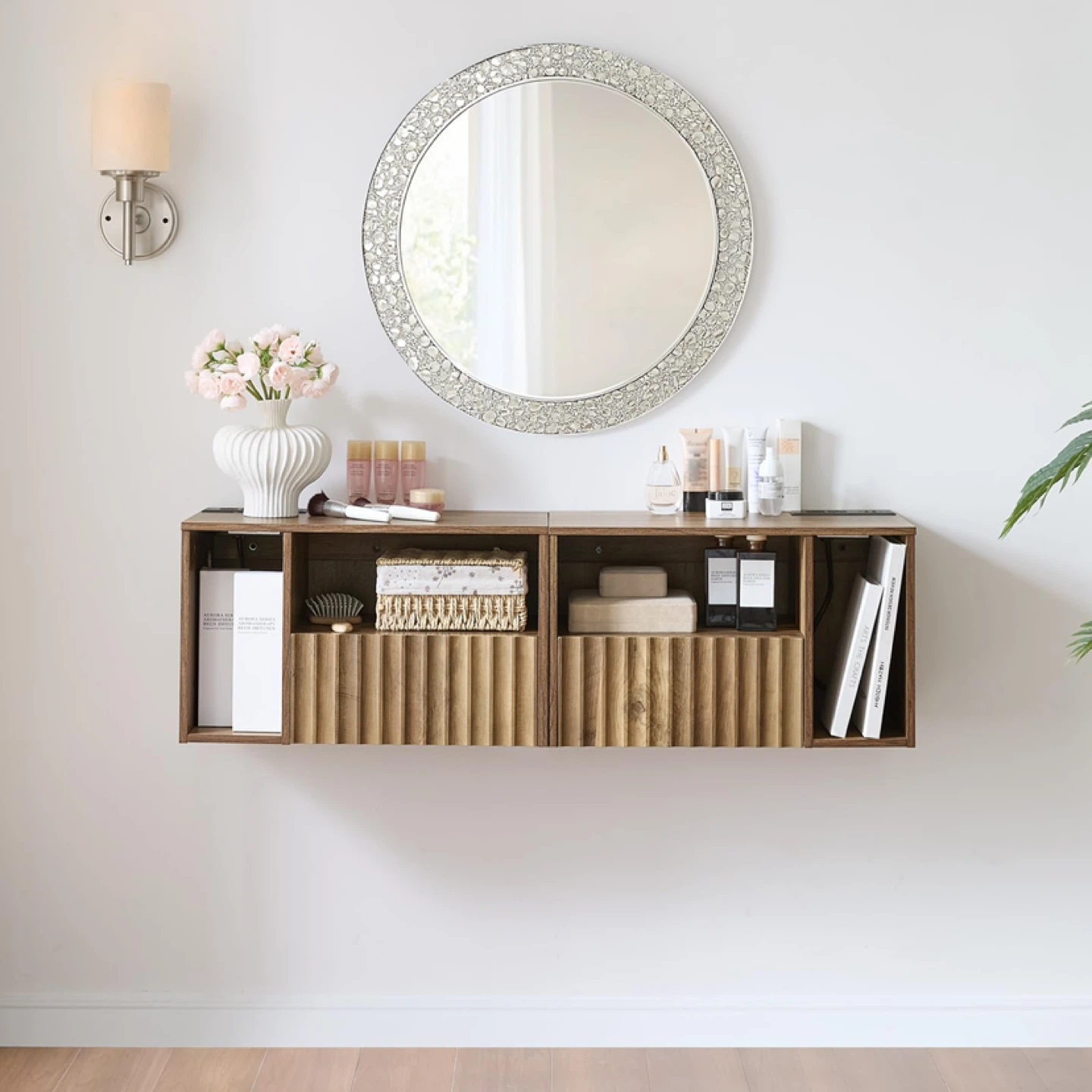 BuildHom Floating Nightstand with Charging Station - photo 2