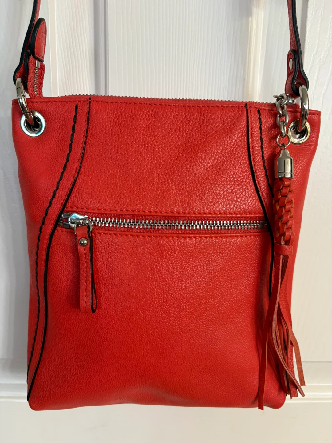 Danier Burnt Orange Leather Crossbody Purse - photo 2