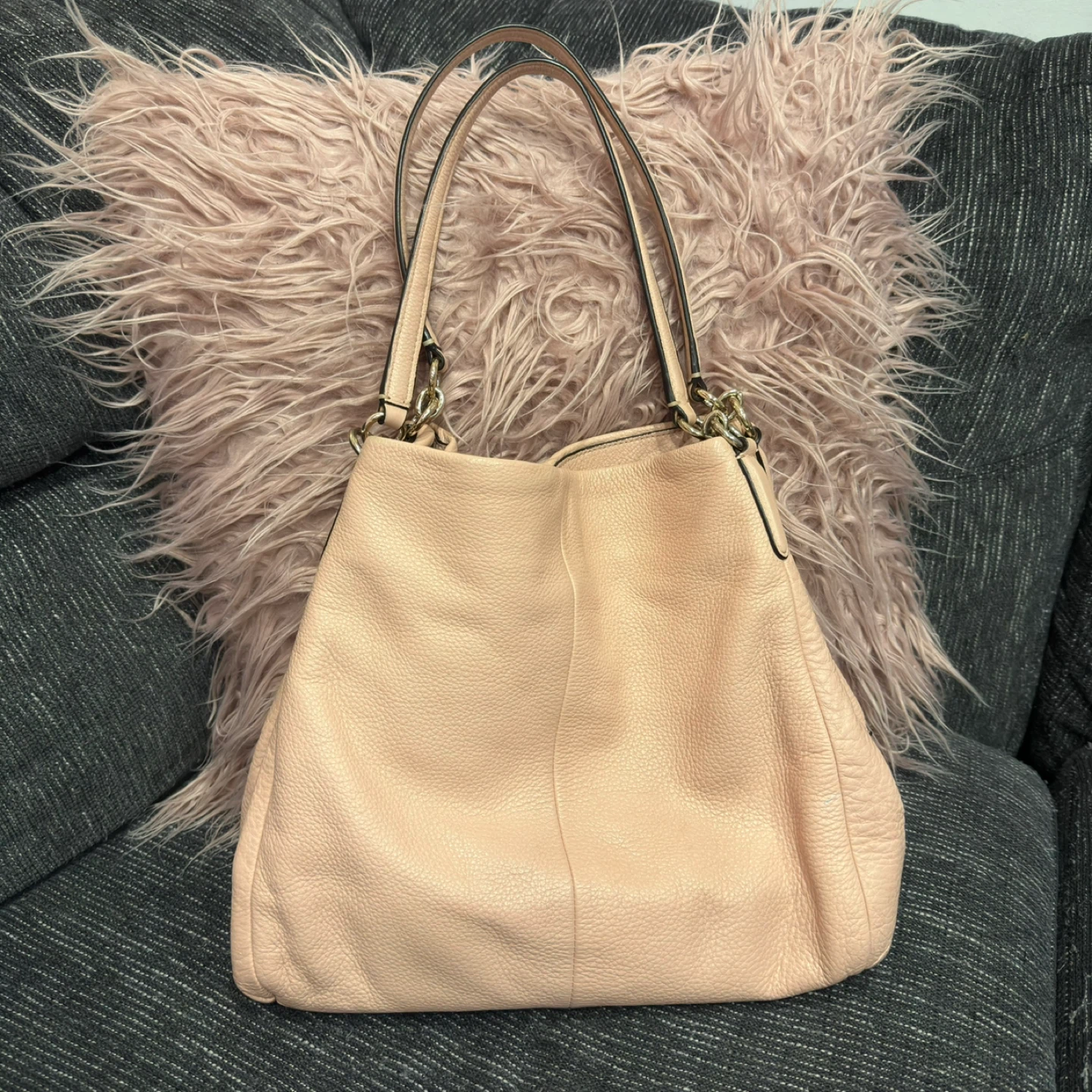 Coach Pink Leather Shoulder Bag
