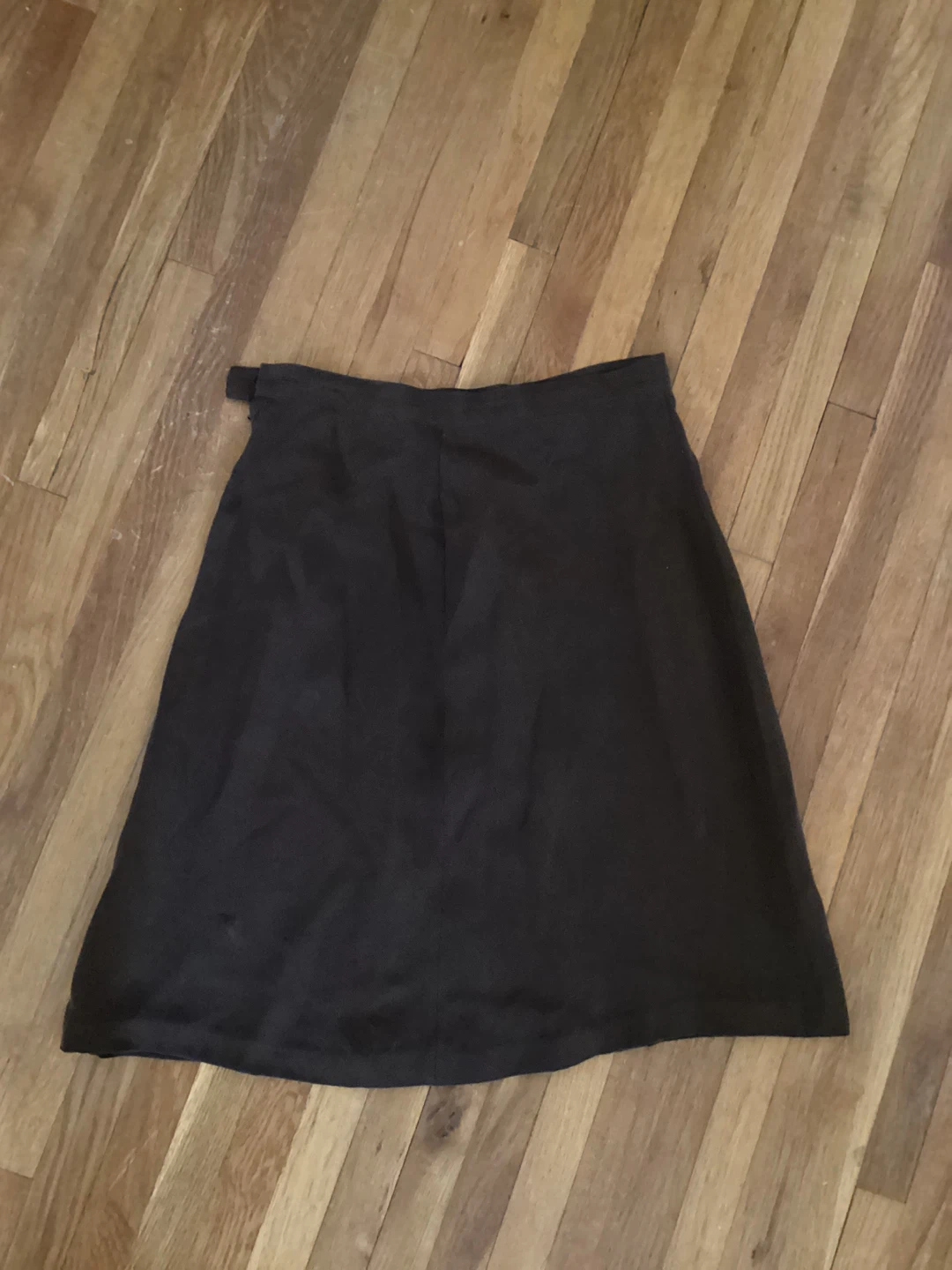 100% silk brown A-line Skirt