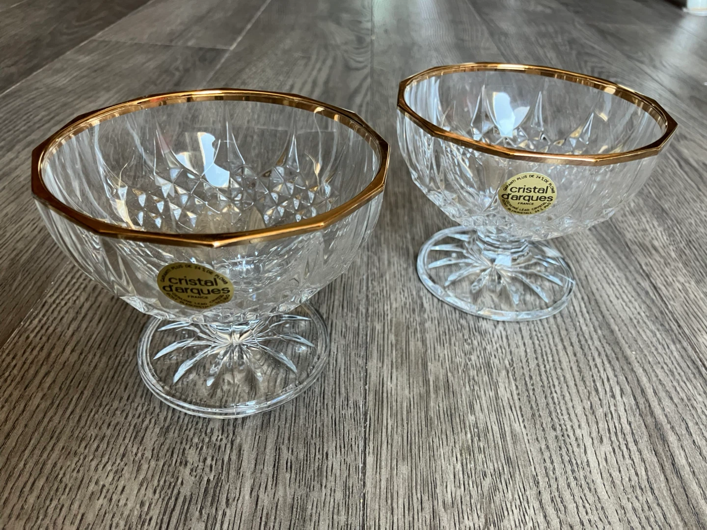 New! Cristal d'Arques Ice Cream Bowls - Set of 2