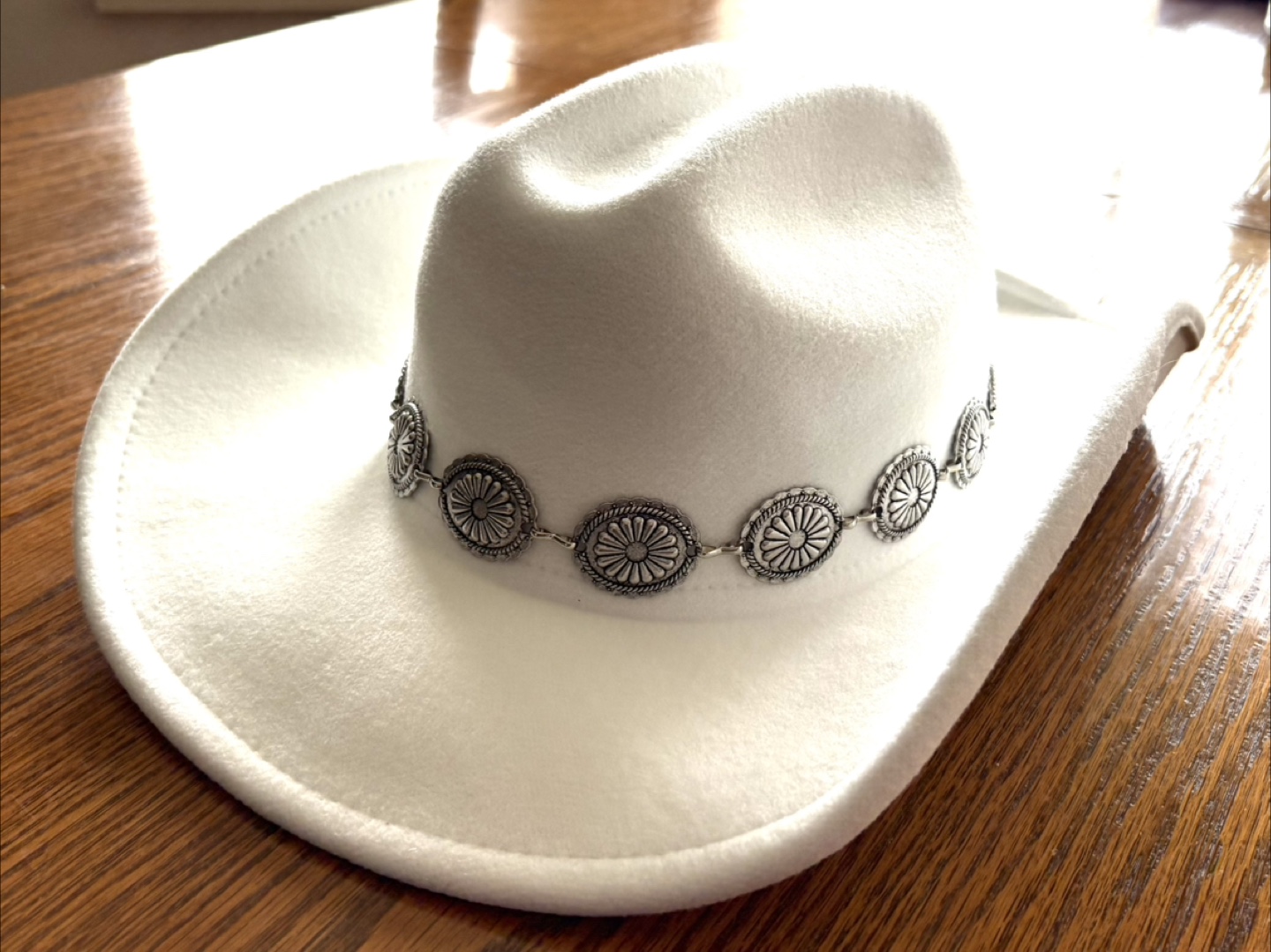 White Cowboy Hat with Decorative Band - photo 5