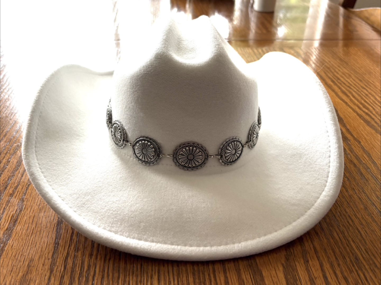 White Cowboy Hat with Decorative Band - photo 2