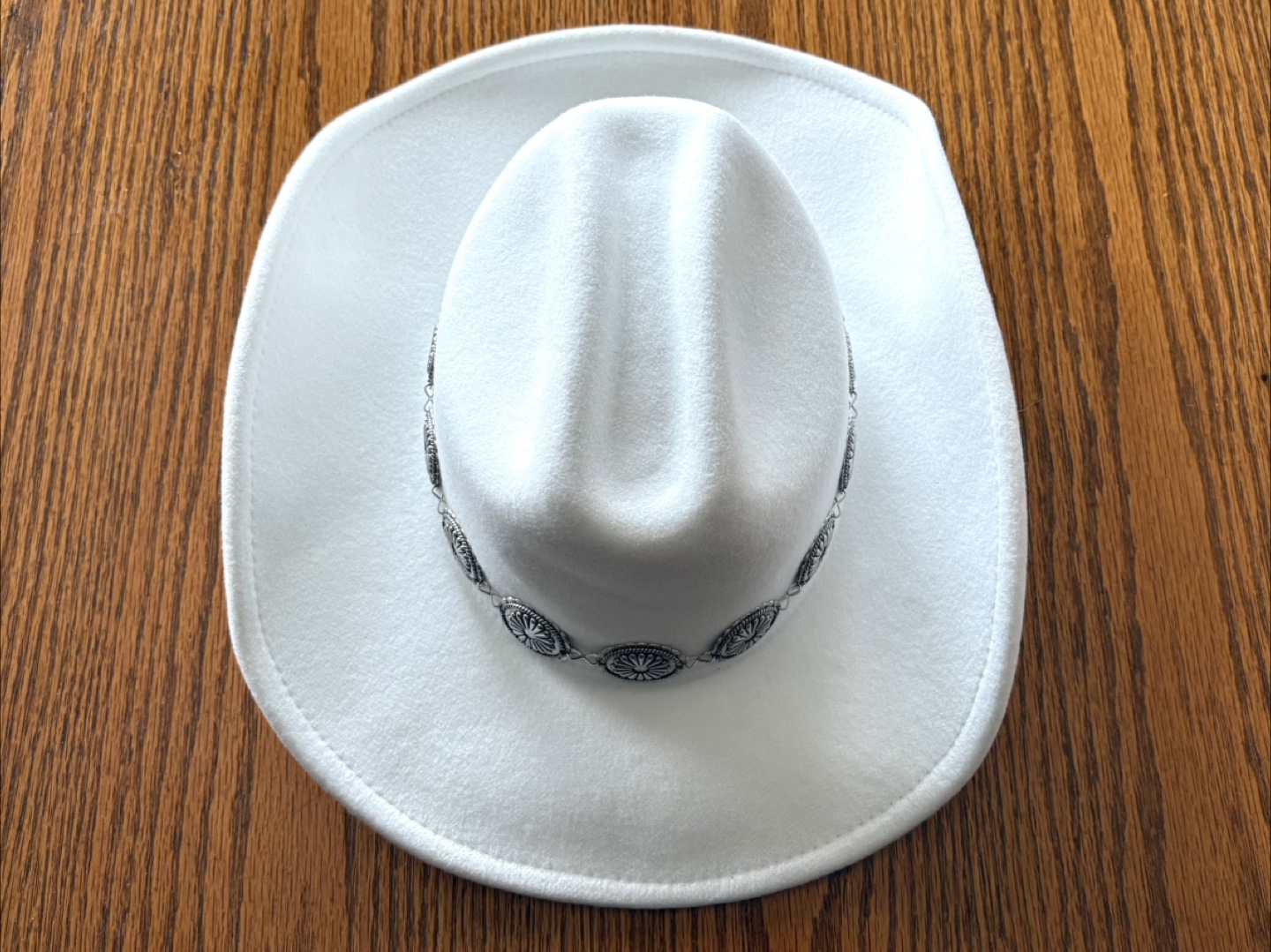 White Cowboy Hat with Decorative Band - photo 4