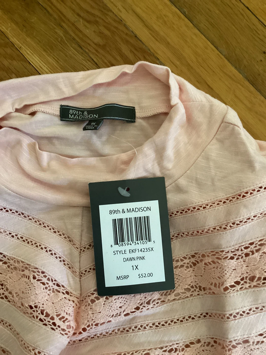 89th & Madison Cold Shoulder Shirt 1X Dawn Pink - photo 3