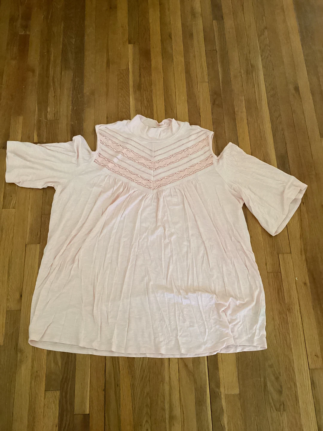 89th & Madison Cold Shoulder Shirt 1X Dawn Pink