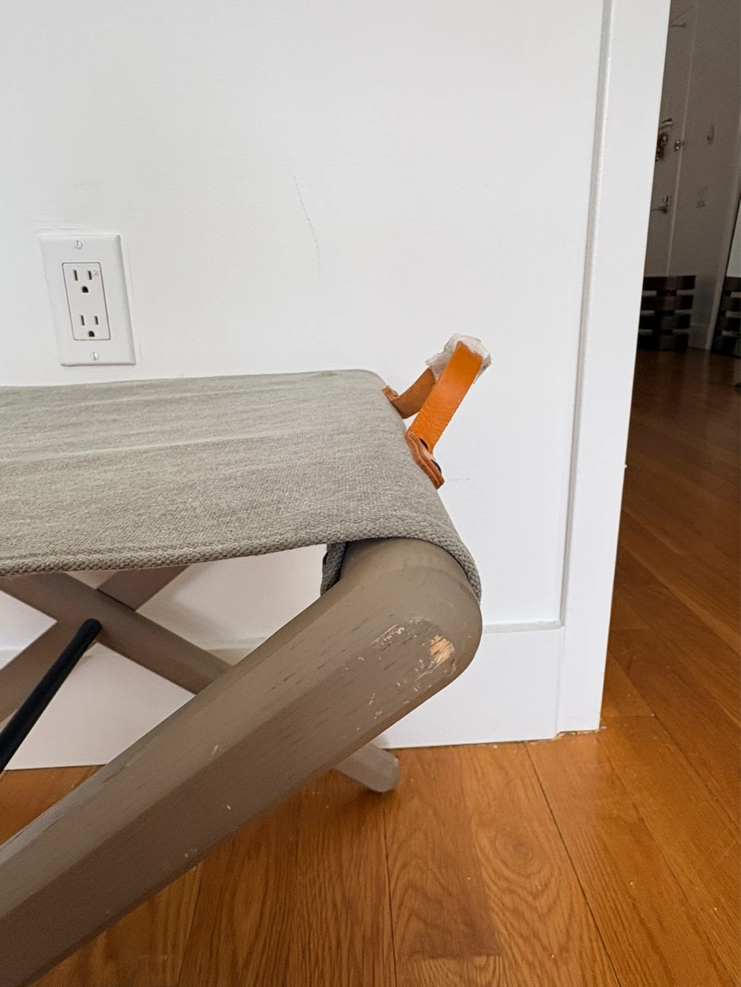 Folding Stool with Leather Handle - photo 2