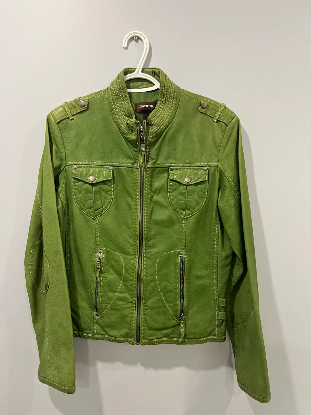 Danier Green Leather Jacket - Medium