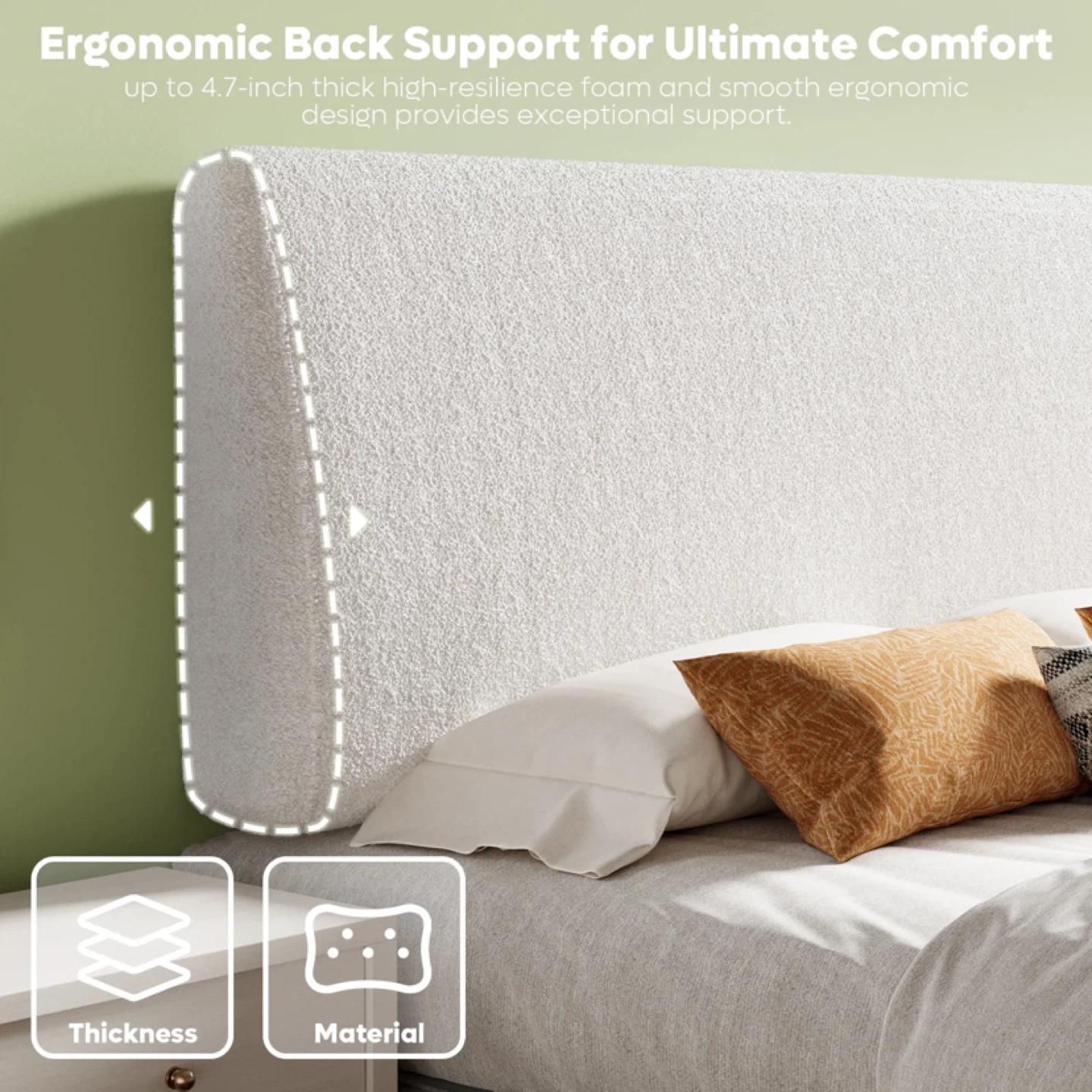 Pinmoco Upholstered Foam Headboard for King Bed - photo 2