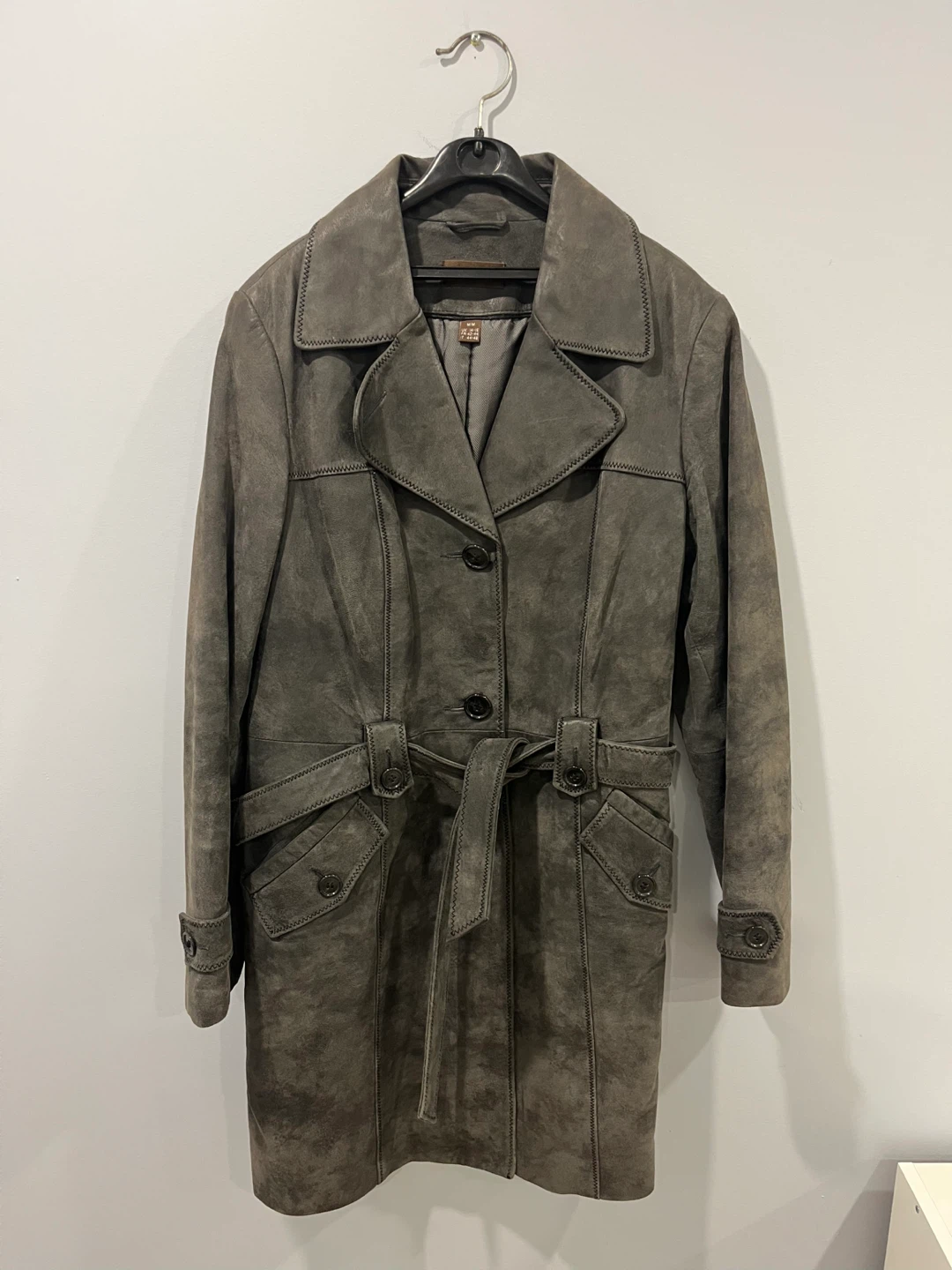 Danier Grey Suede Belted Jacket