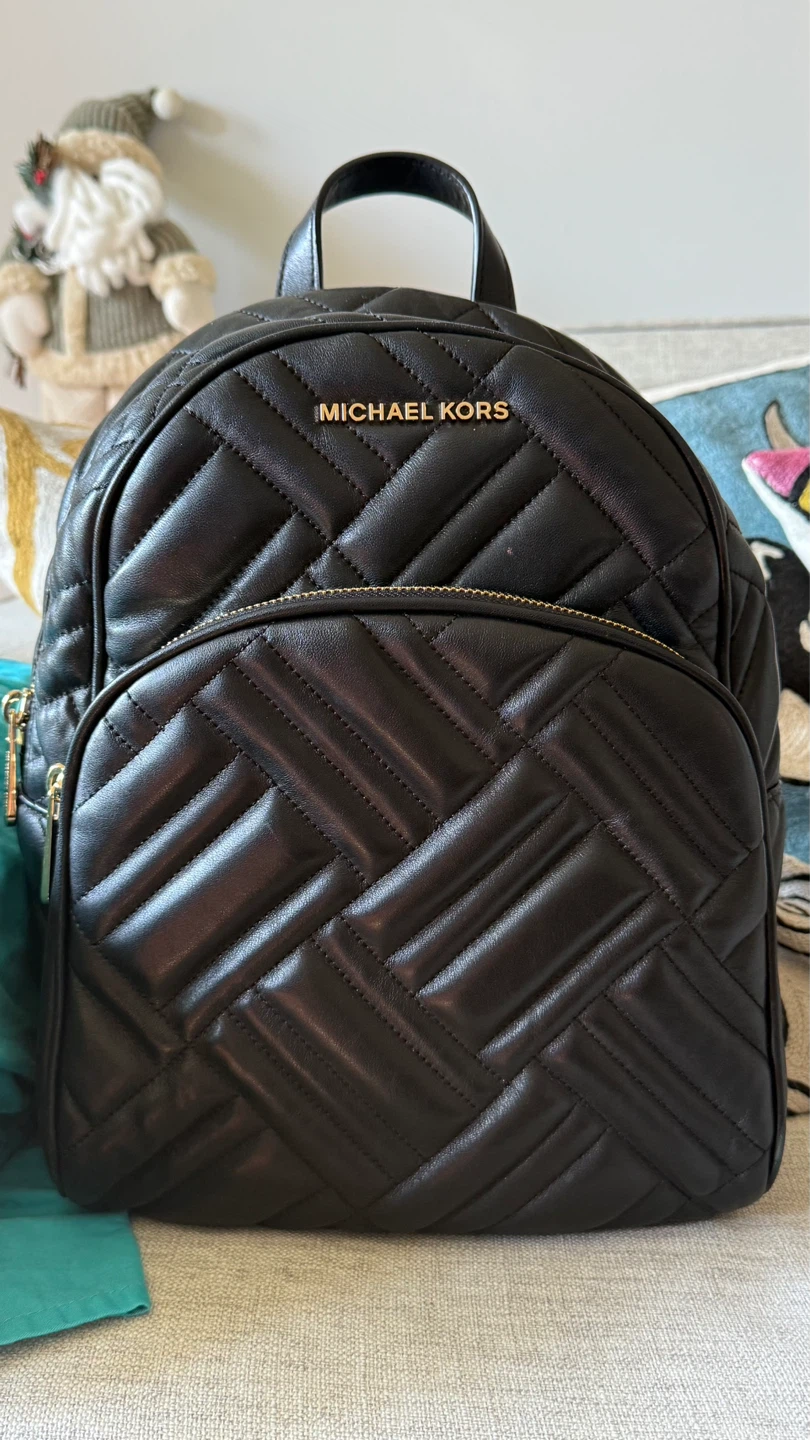 Michael Kors Quilted Black Leather Backpack