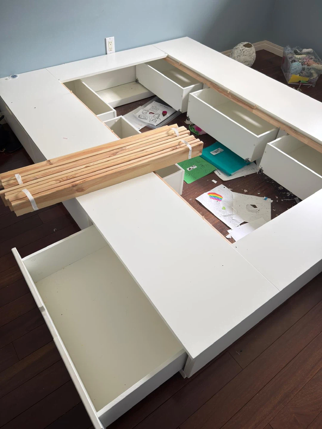 White Storage Bed Frame - photo 2