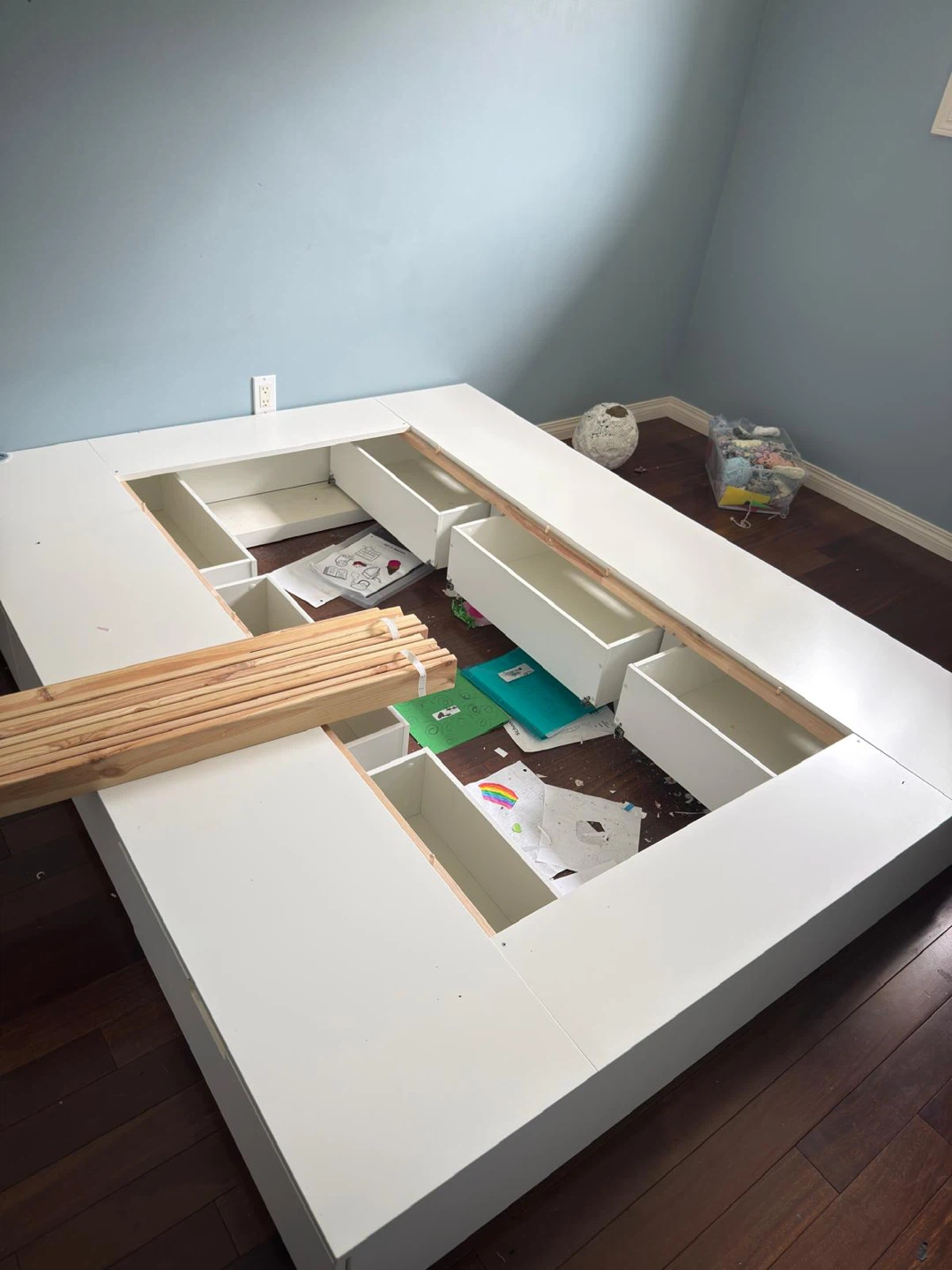 White Storage Bed Frame