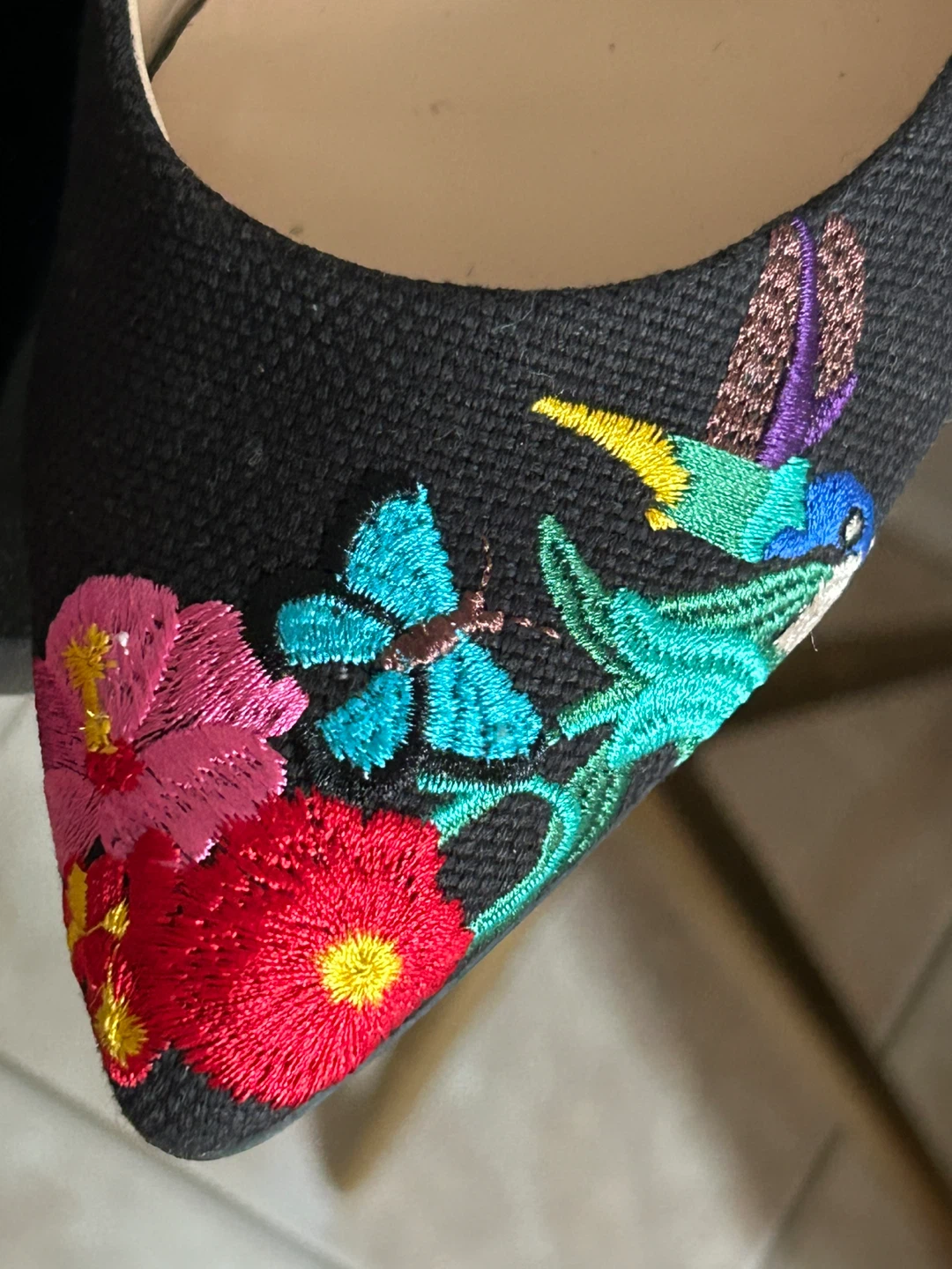Nine West Embroidered Black Flats - photo 2
