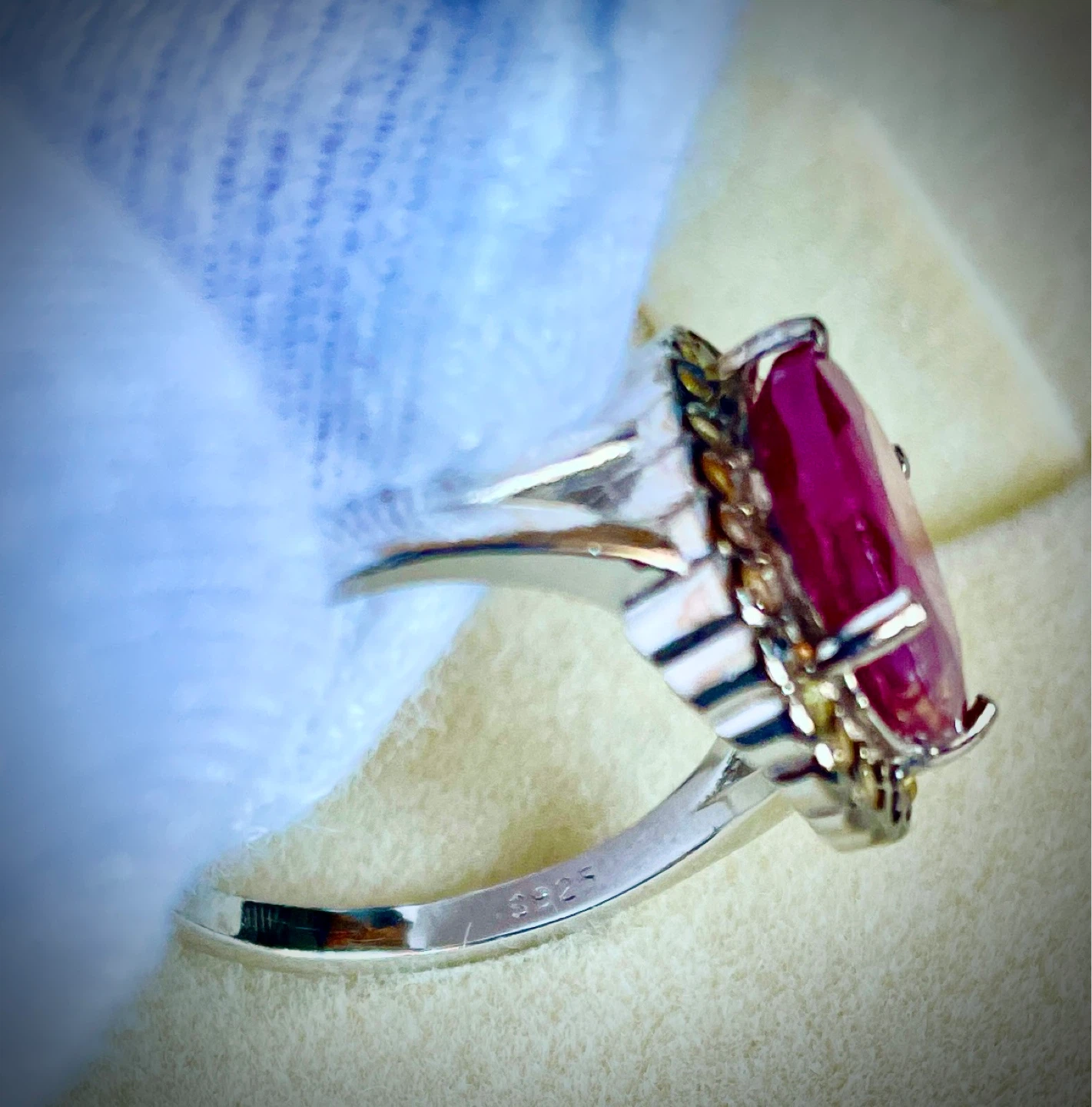 Ruby and Yellow Sapphire Ring and Earrings - photo 3