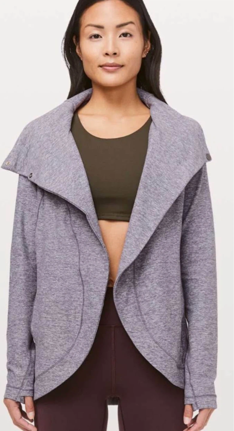 Lululemon Size 4 Rulu Rally Heathered Graphite Purple Yoga Wrap - photo 2