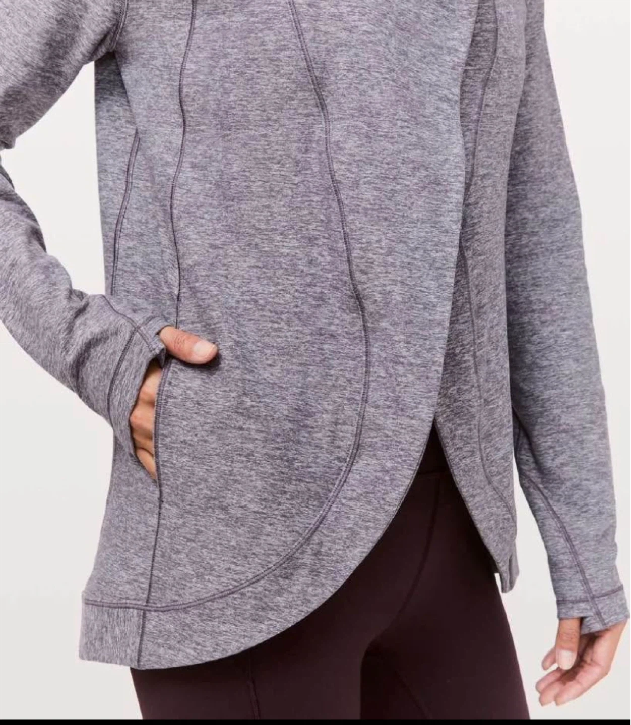 Lululemon Size 4 Rulu Rally Heathered Graphite Purple Yoga Wrap - photo 3