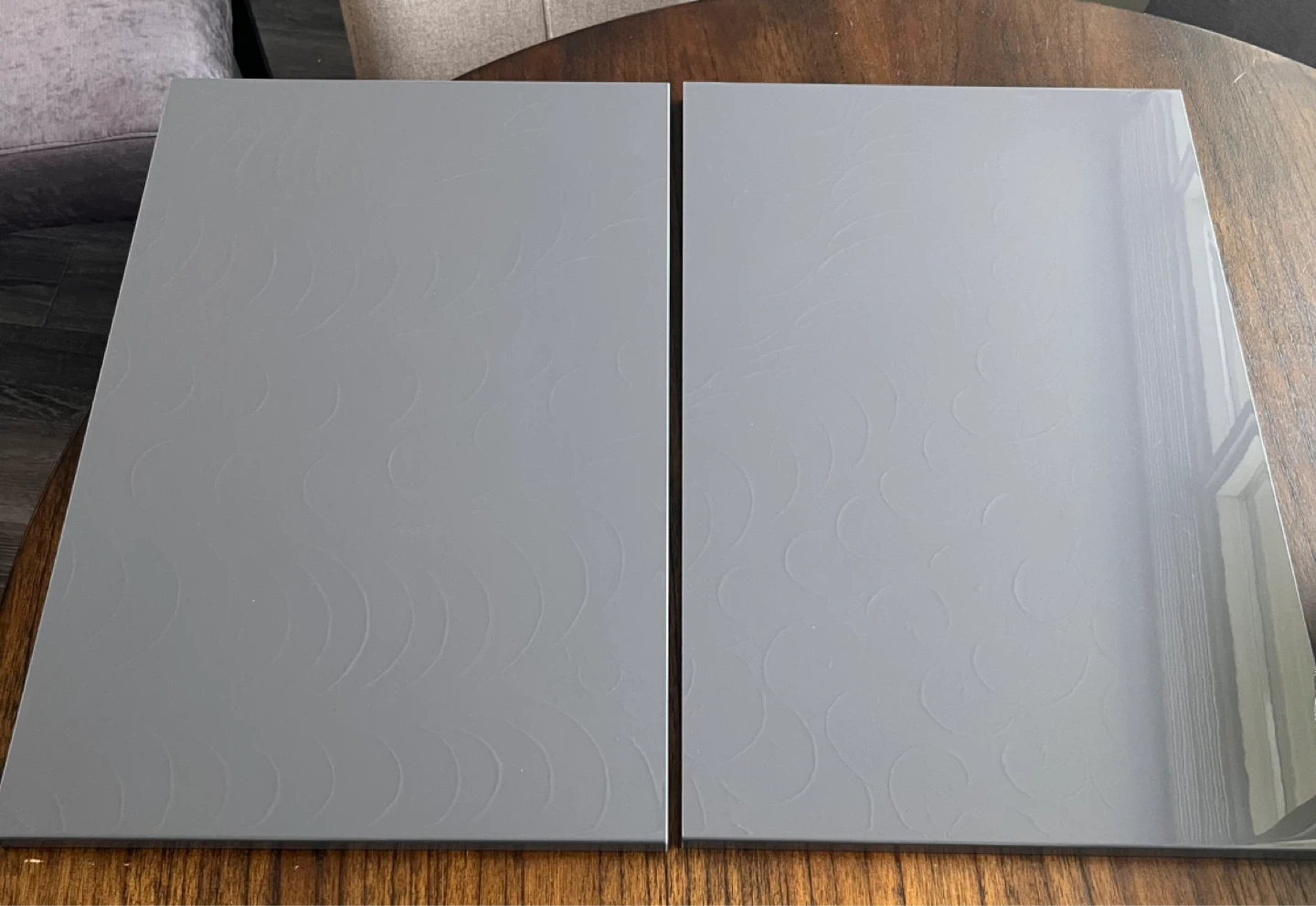 Two (2) IKEA BESTA Selsviken Doors High Gloss Grey 60x38 cm