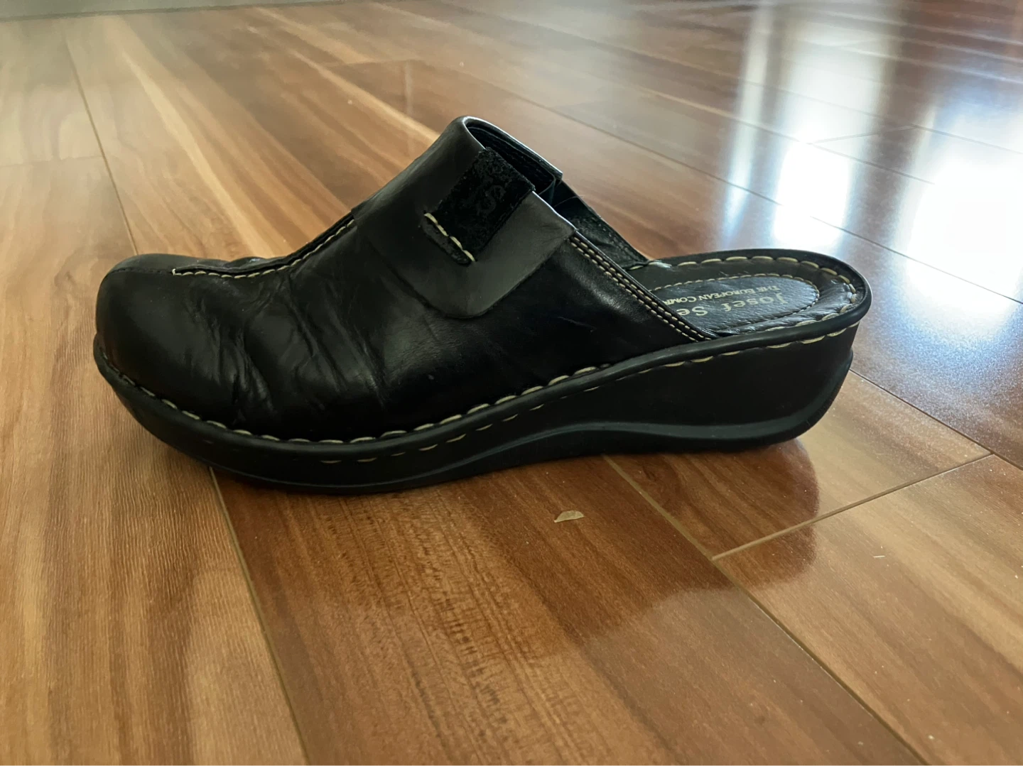 Josef Seibel Black Leather Mules - Size 41 - photo 5