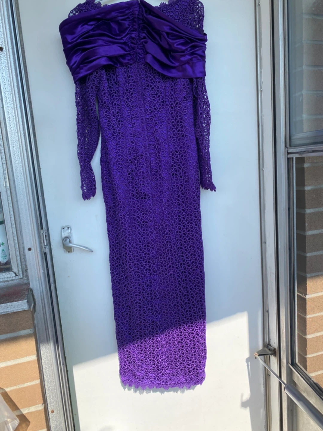 Vintage Purple Lace Dress with Satin Detail - photo 2