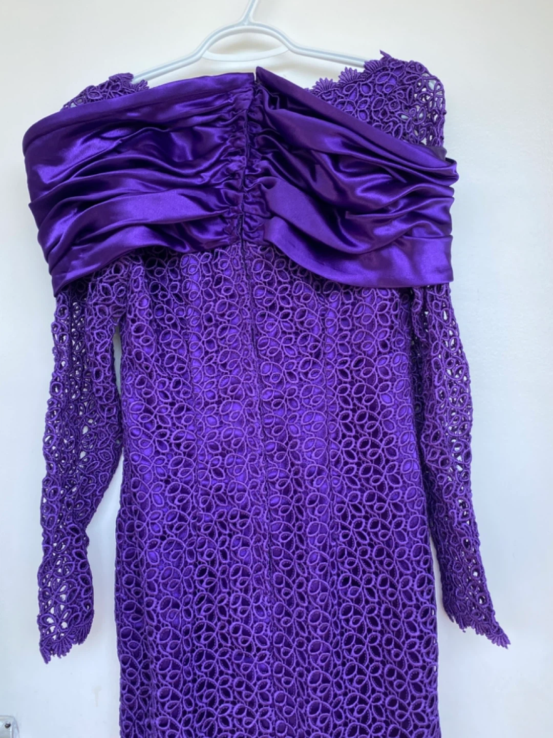 Vintage Purple Lace Dress with Satin Detail - photo 3