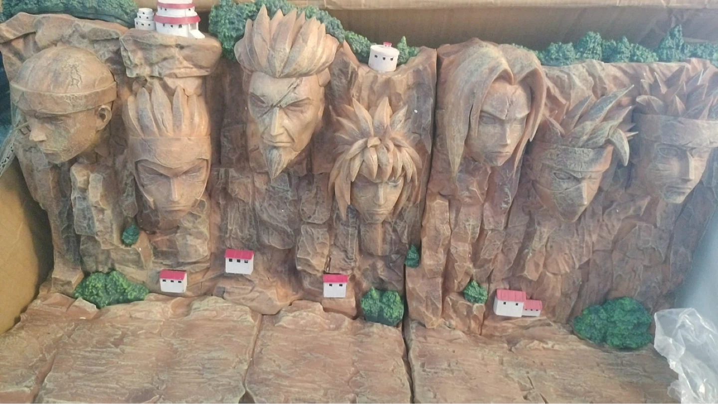 Anime Character Rock Carving Resin Display