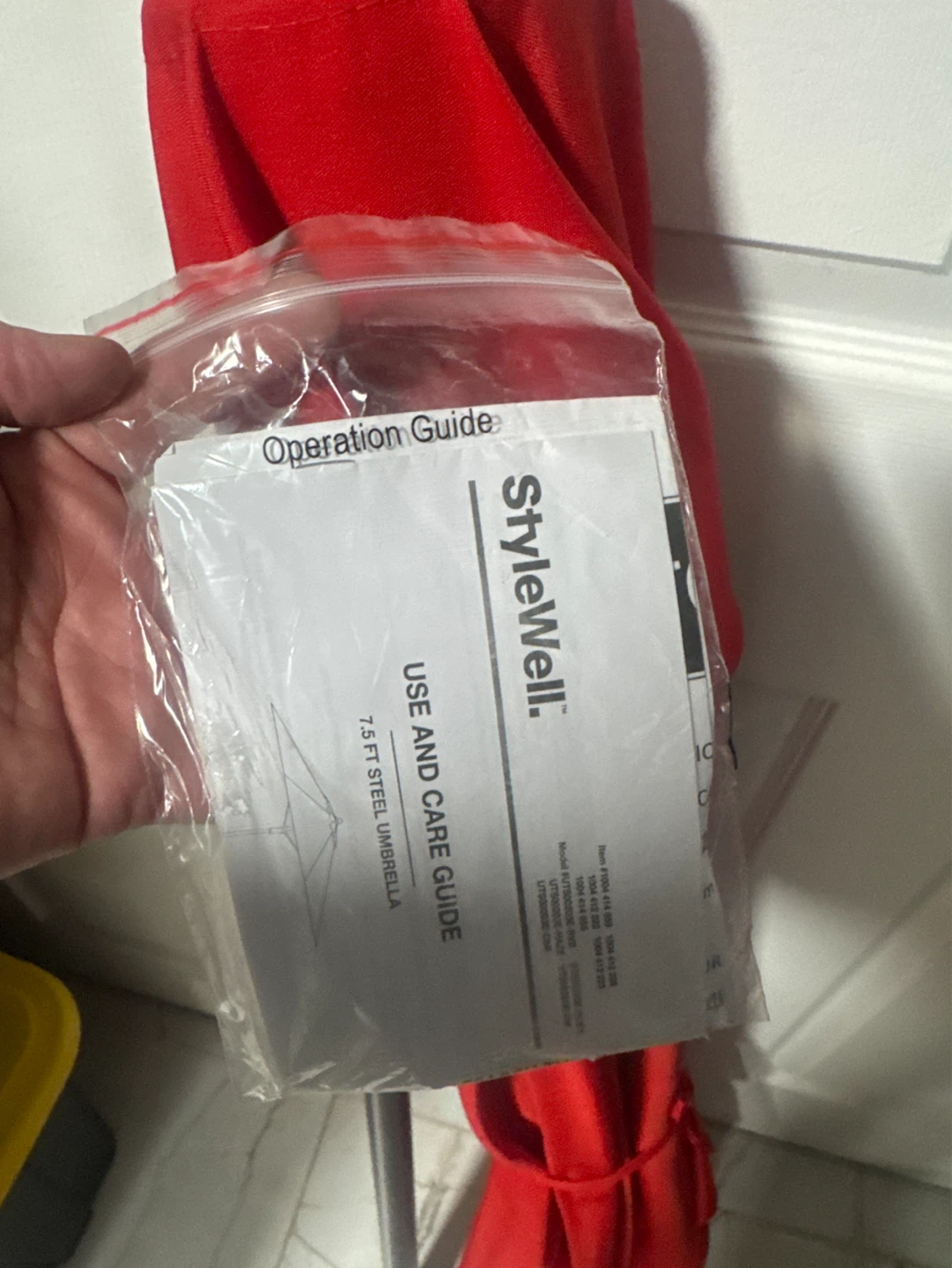 StyleWell 7.5 ft Ruby Red Umbrella - photo 4