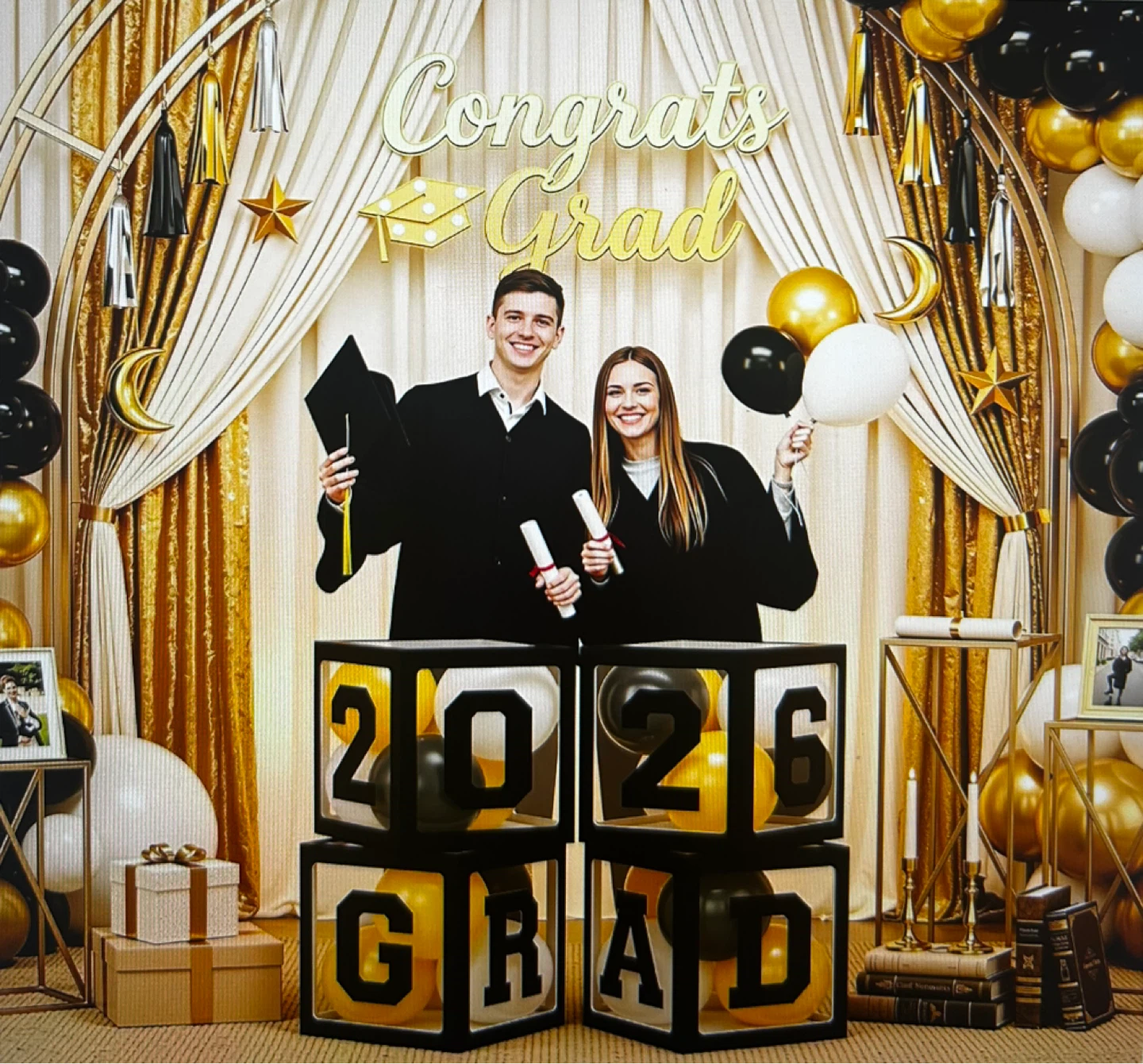 Graduation Decor Boxes (Set of 4) + cutouts