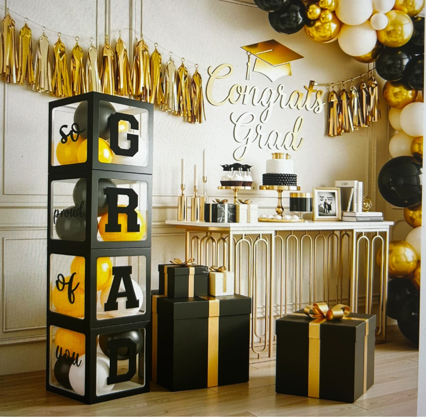 Graduation Decor Boxes (Set of 4) + cutouts - photo 5