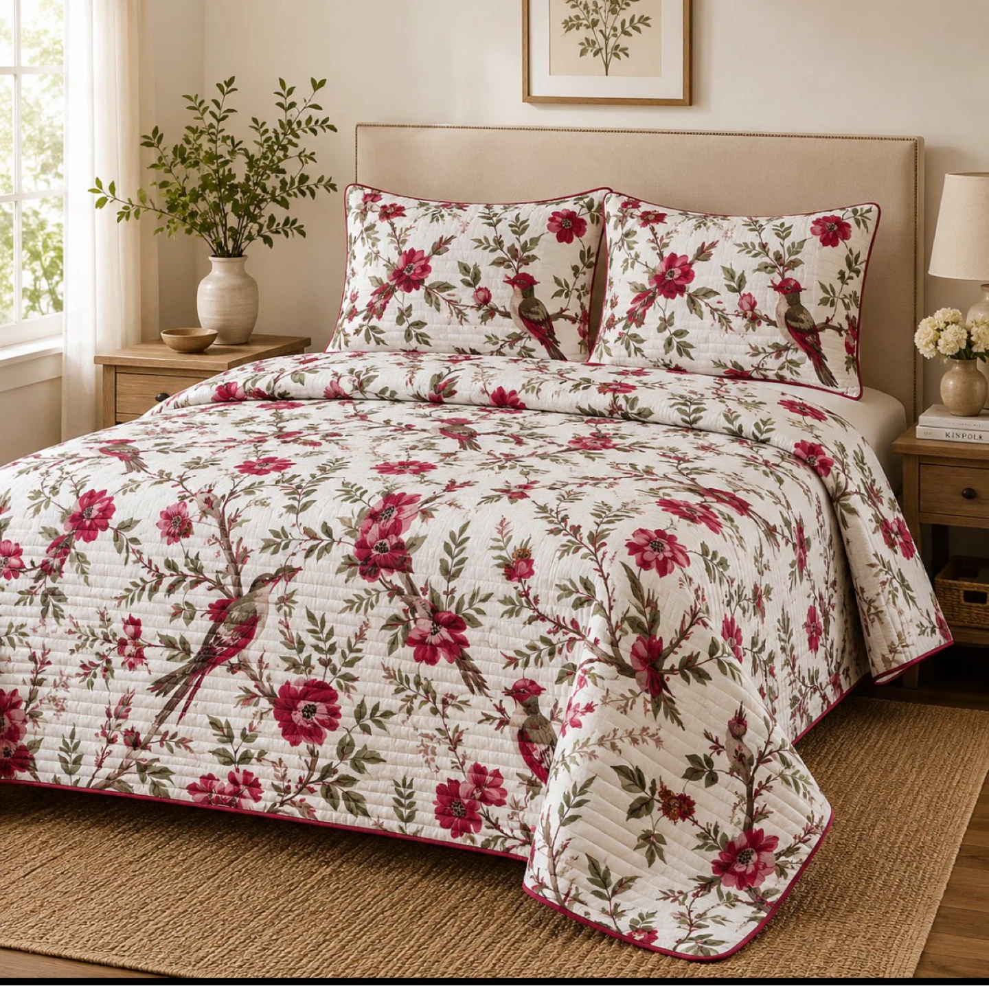 King size cotton bedsheet Pillow Shams - photo 3
