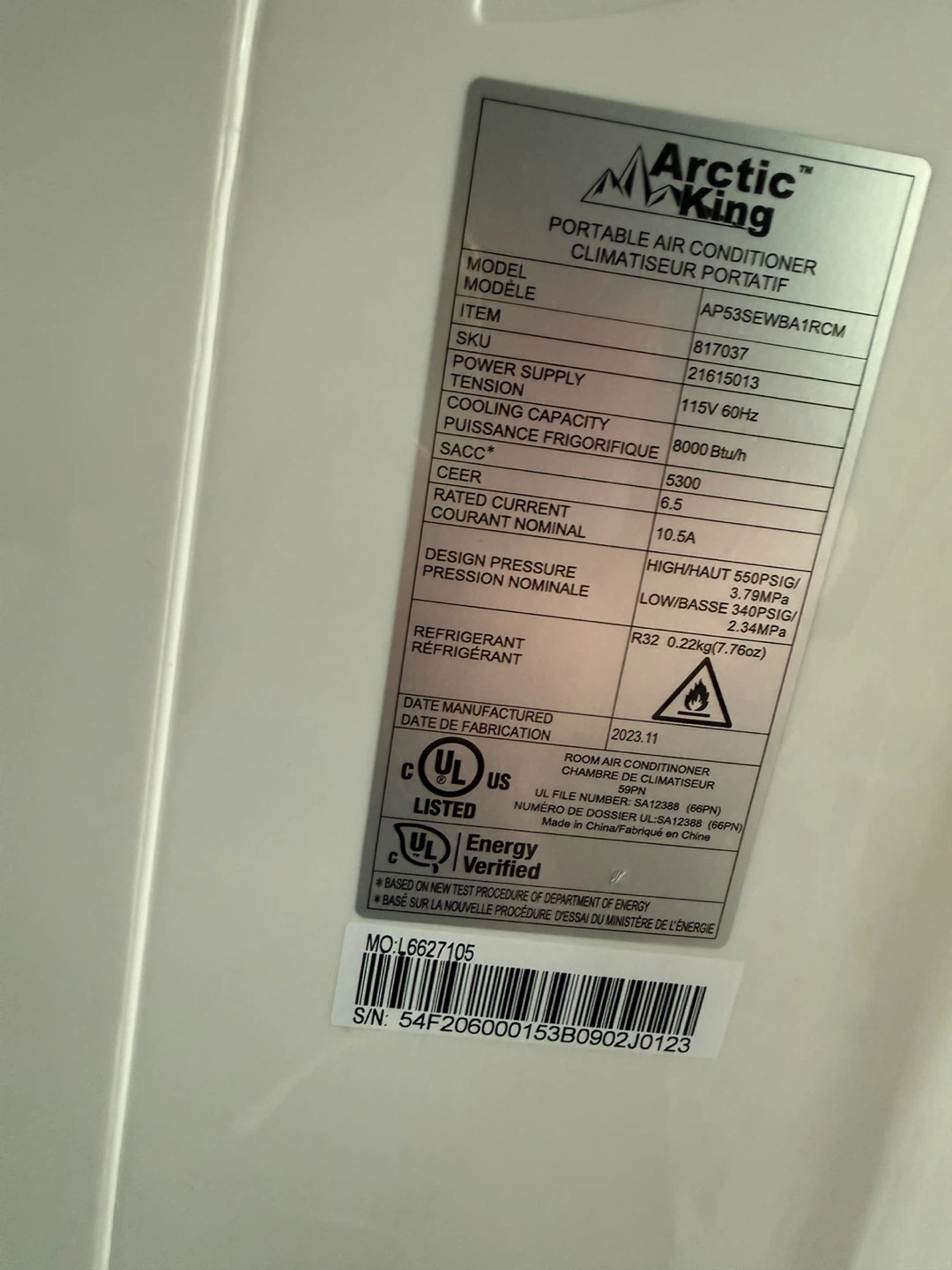 Arctic King Portable Air Conditioner AP53SEWBA1RCM - photo 2