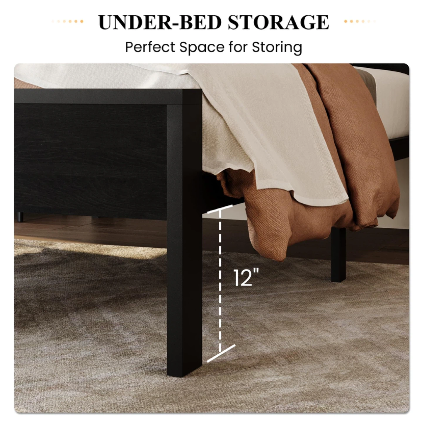 SHA CERLIN 14 Inch Twin Size Metal Platform Bed Frame - photo 5
