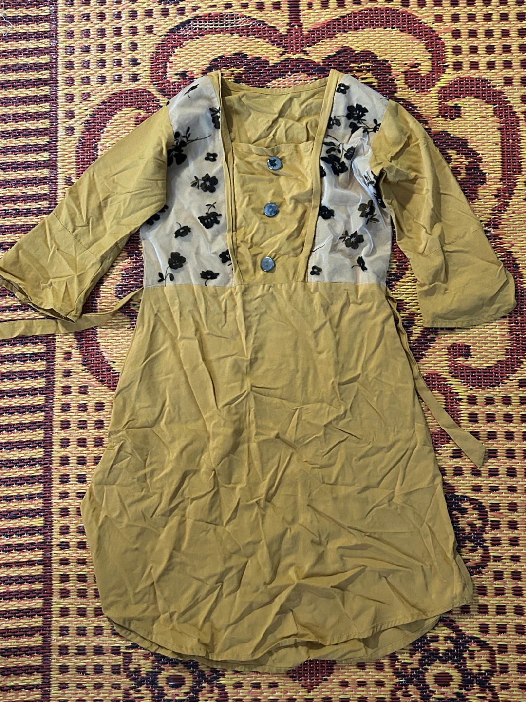 Yellow Toddler Dress with Floral Accent