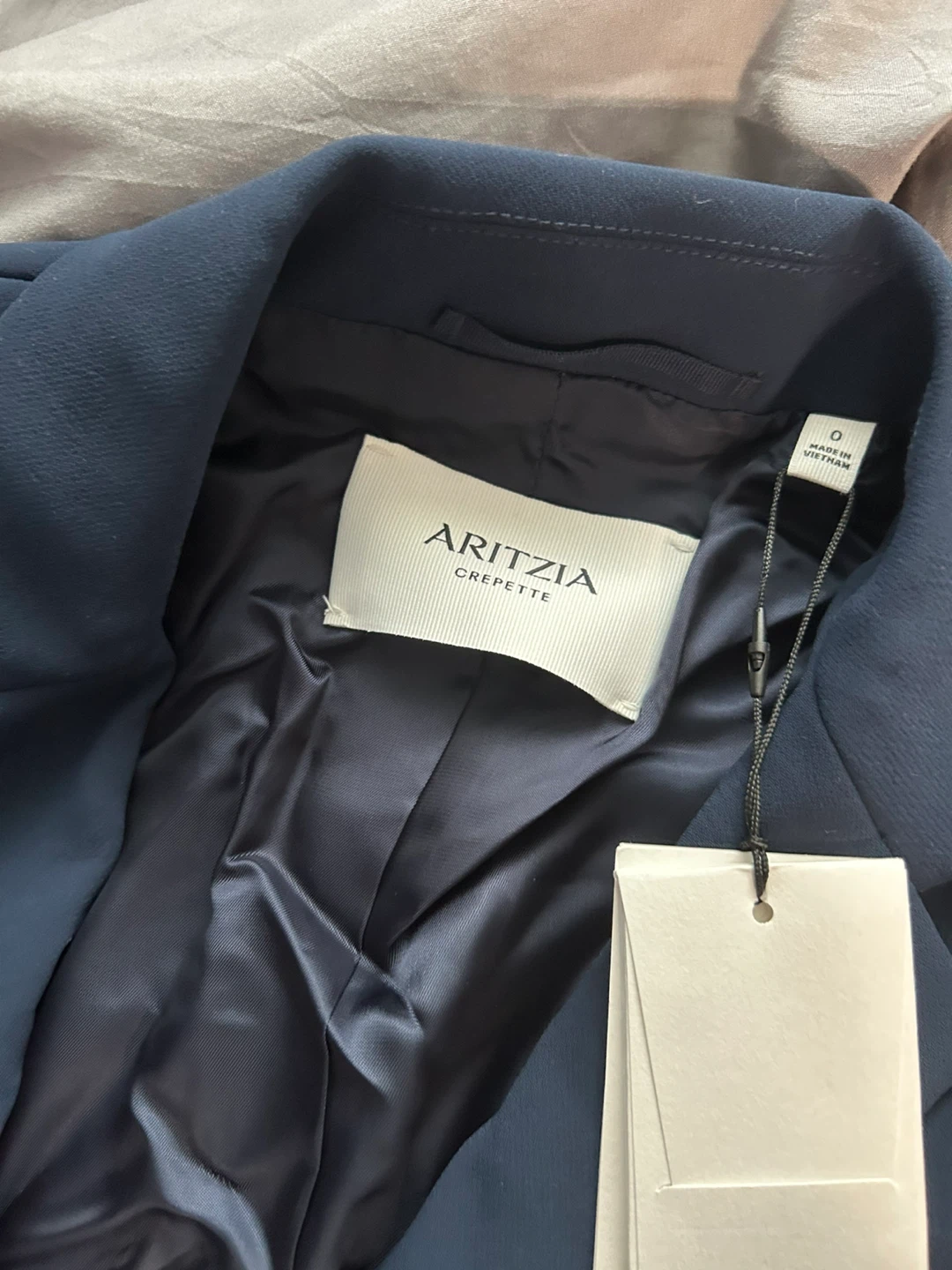 Aritzia Navy Crepe Effortless Blazer and Vest Set size 0