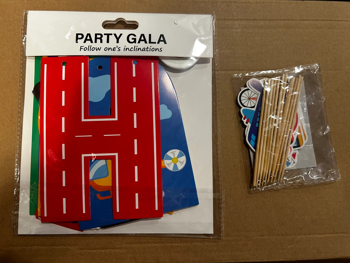 Traffic themed Banner, Garland & Cupcake Toppers