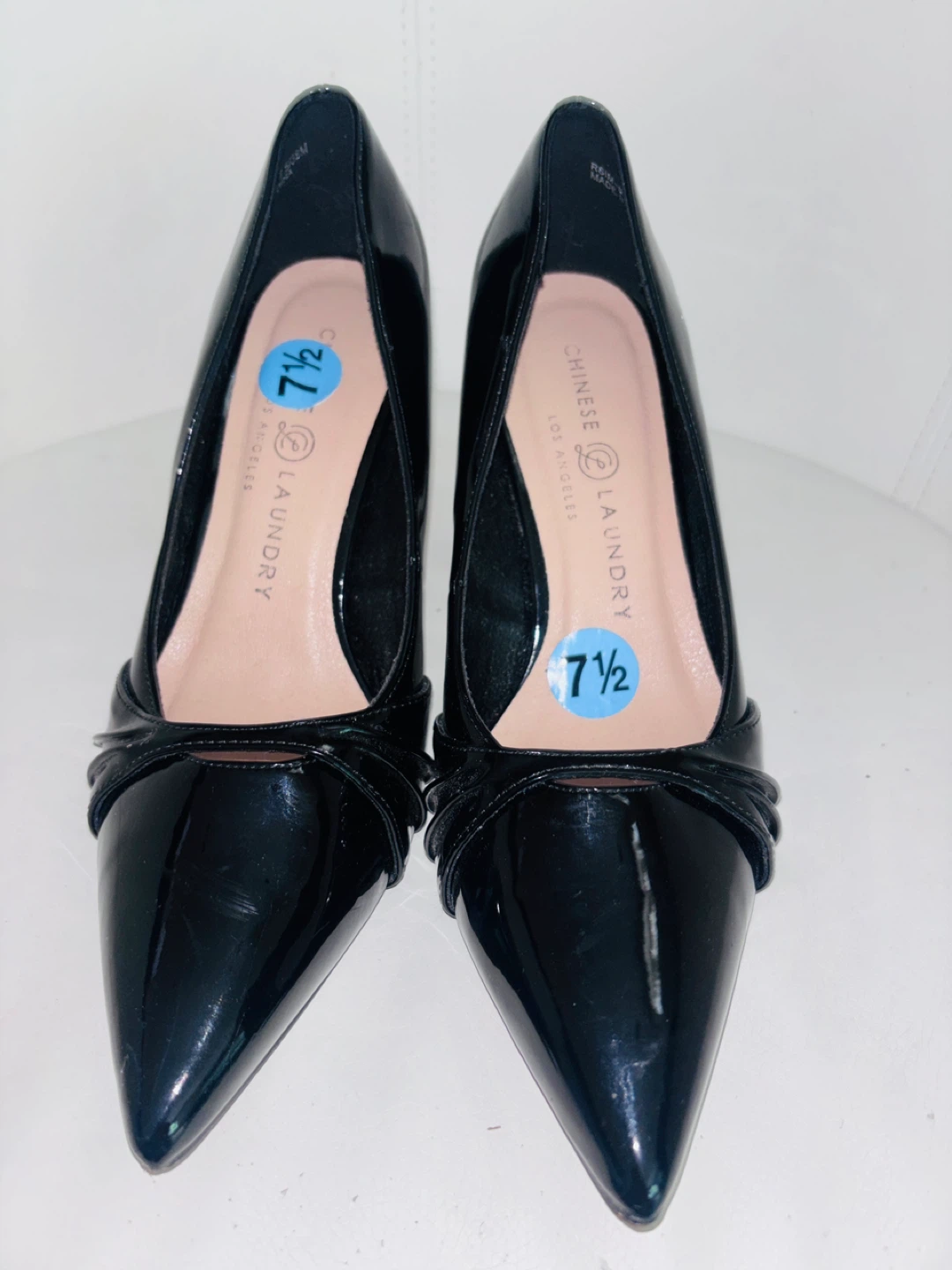 Chinese Laundry Black Patent Pointed Toe Heels Size 7.5 - photo 3