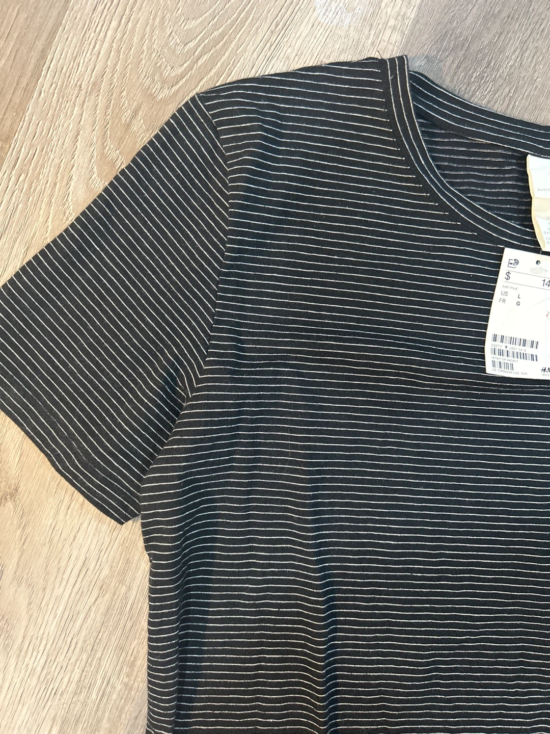 H&M Striped Short Sleeve T-Shirt Dress - Black/White - Size L - photo 3