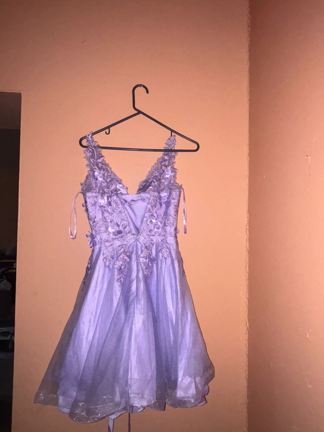 Lilac Lace and Tulle Homecoming Dress - photo 4