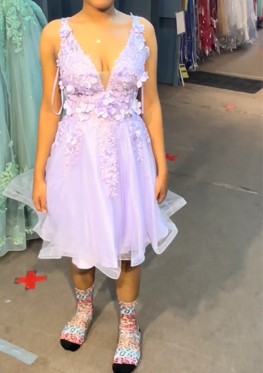 Lilac Lace and Tulle Homecoming Dress - photo 2