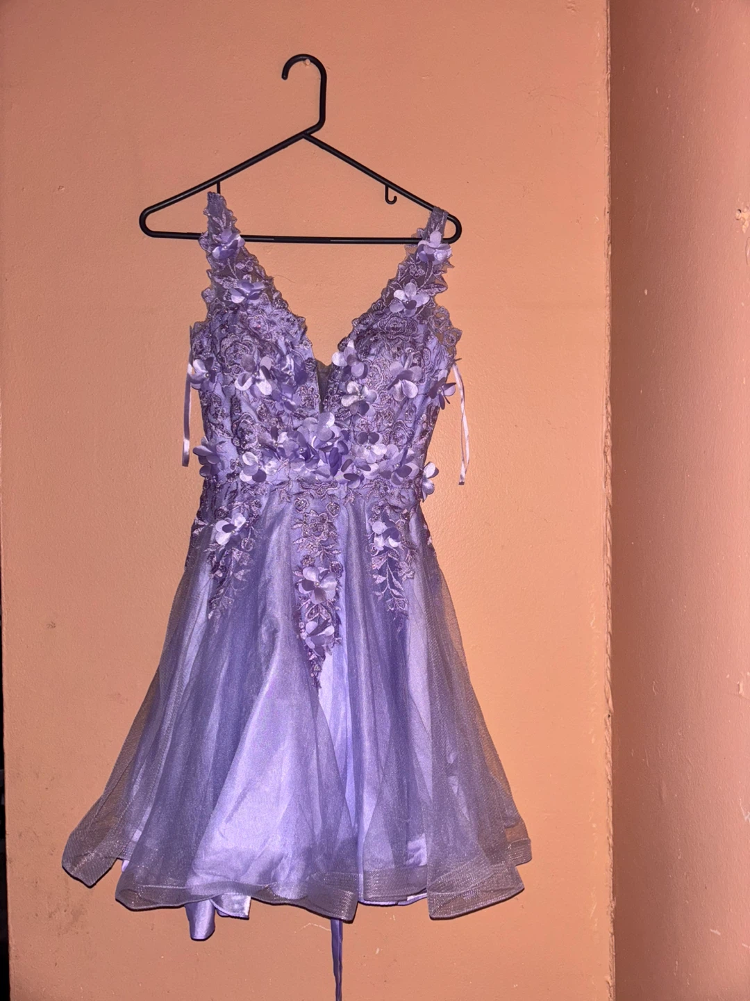 Lilac Lace and Tulle Homecoming Dress - photo 3