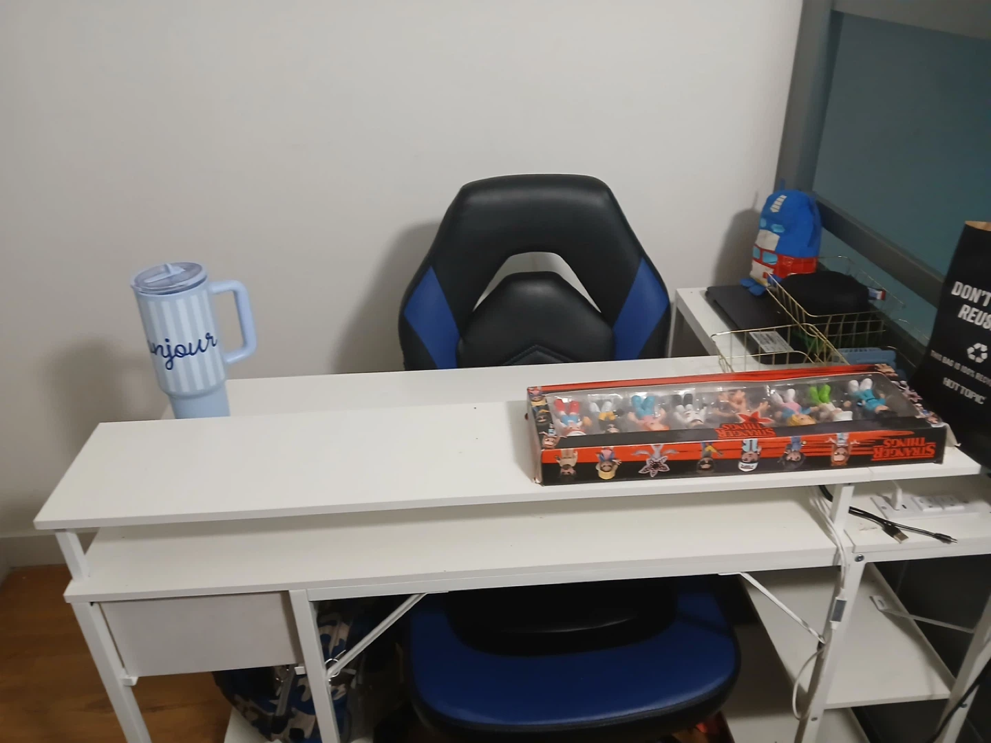 White gamer desk