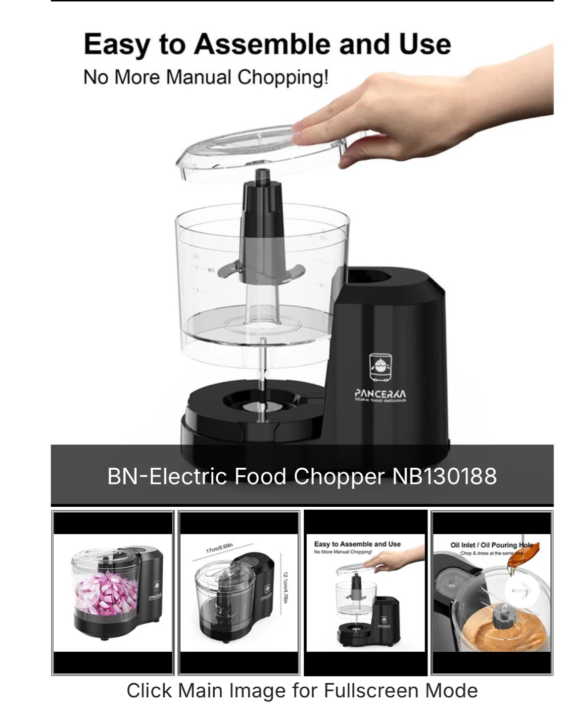 PANCERA Electric Food Chopper NB130188 - photo 3