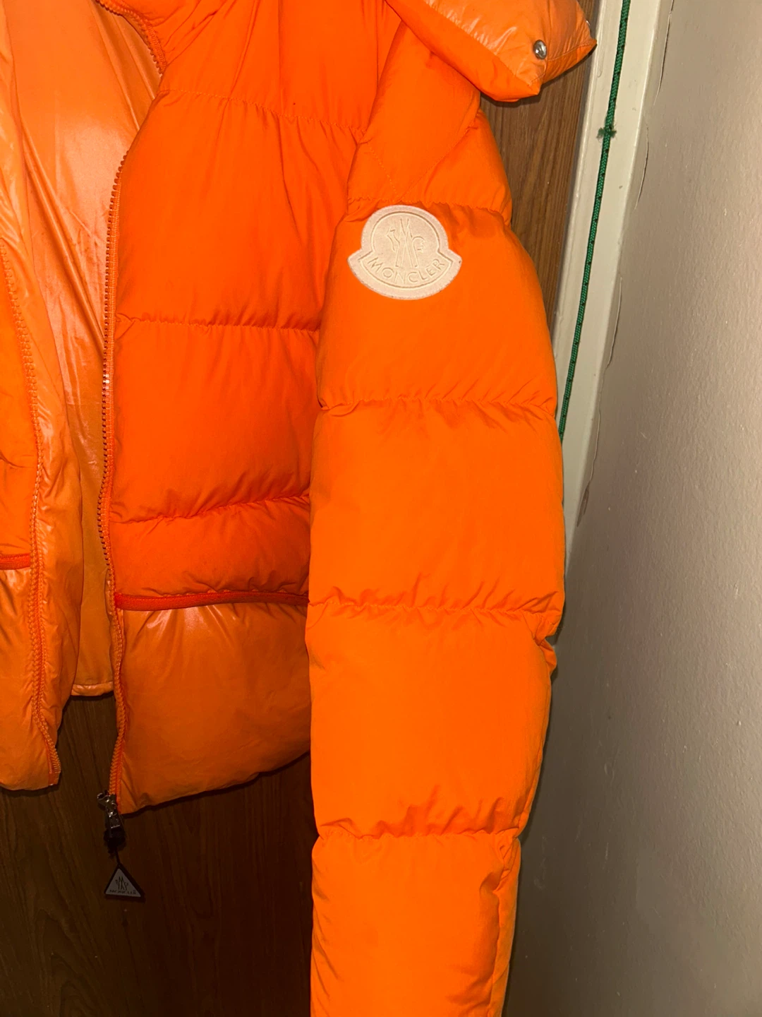 Moncler Orange Puffer Jacket Size 2 - photo 3