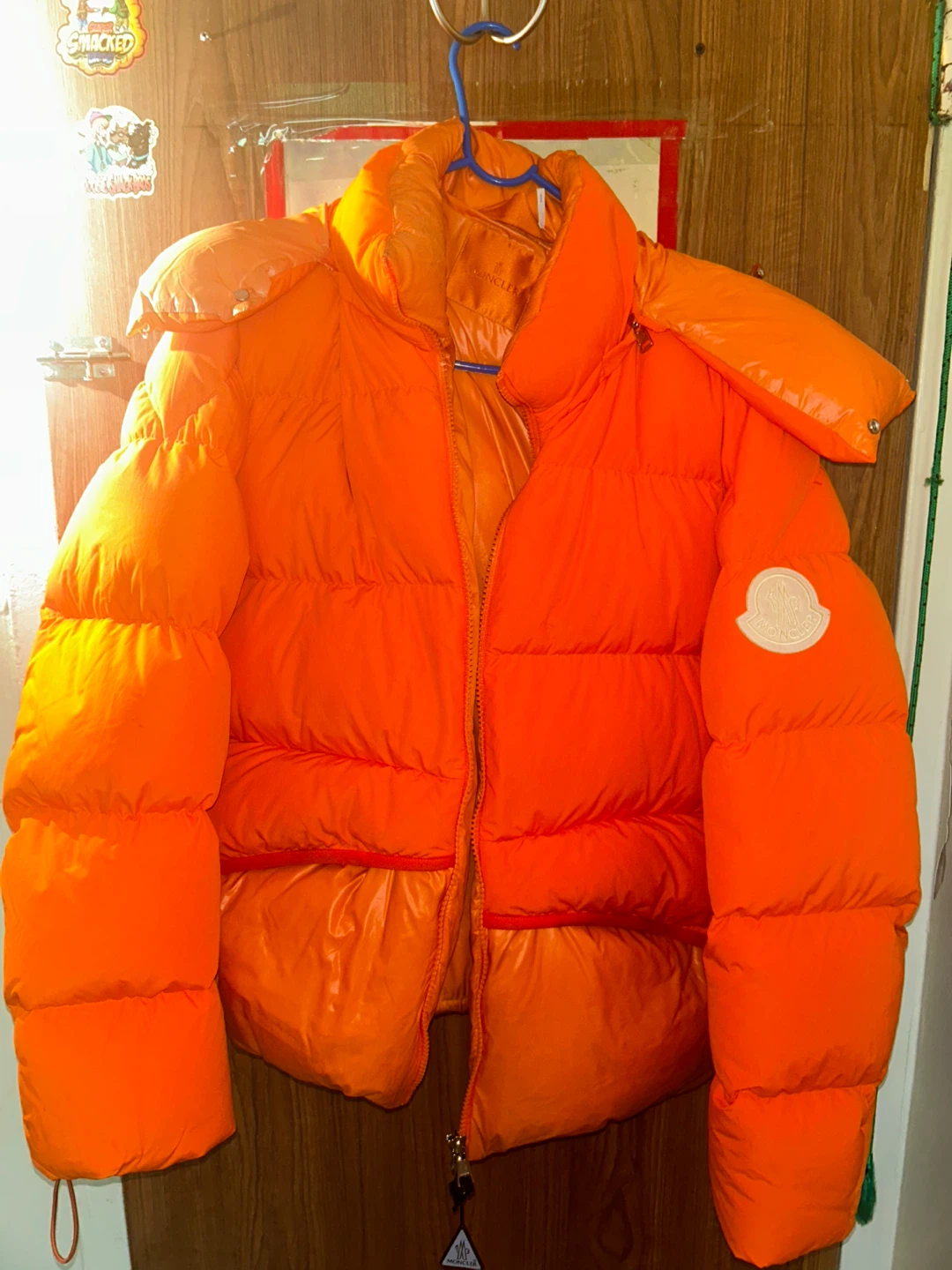 Moncler Orange Puffer Jacket Size 2