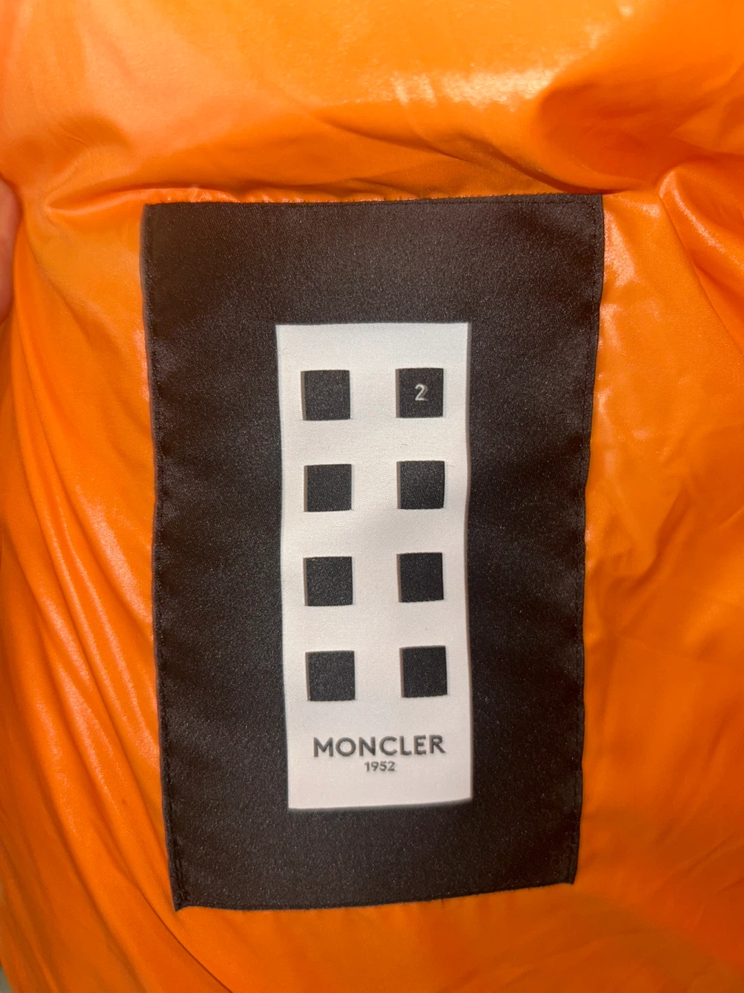 Moncler Orange Puffer Jacket Size 2 - photo 2