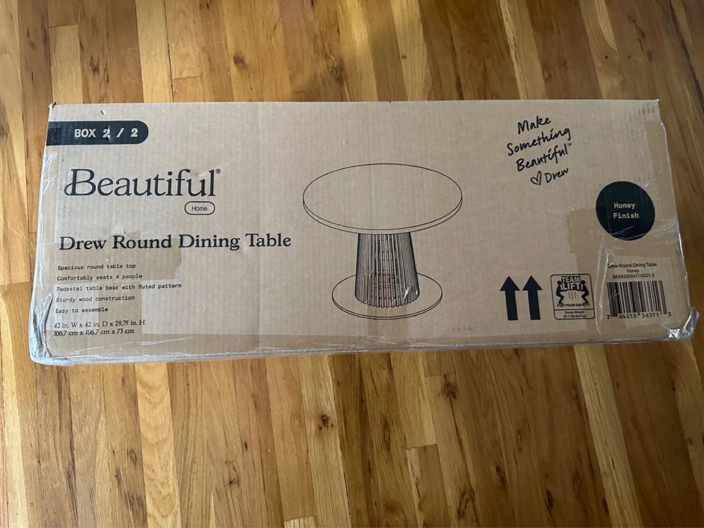 Brand New Drew Round Dining Table - Warm Honey Finish - photo 2